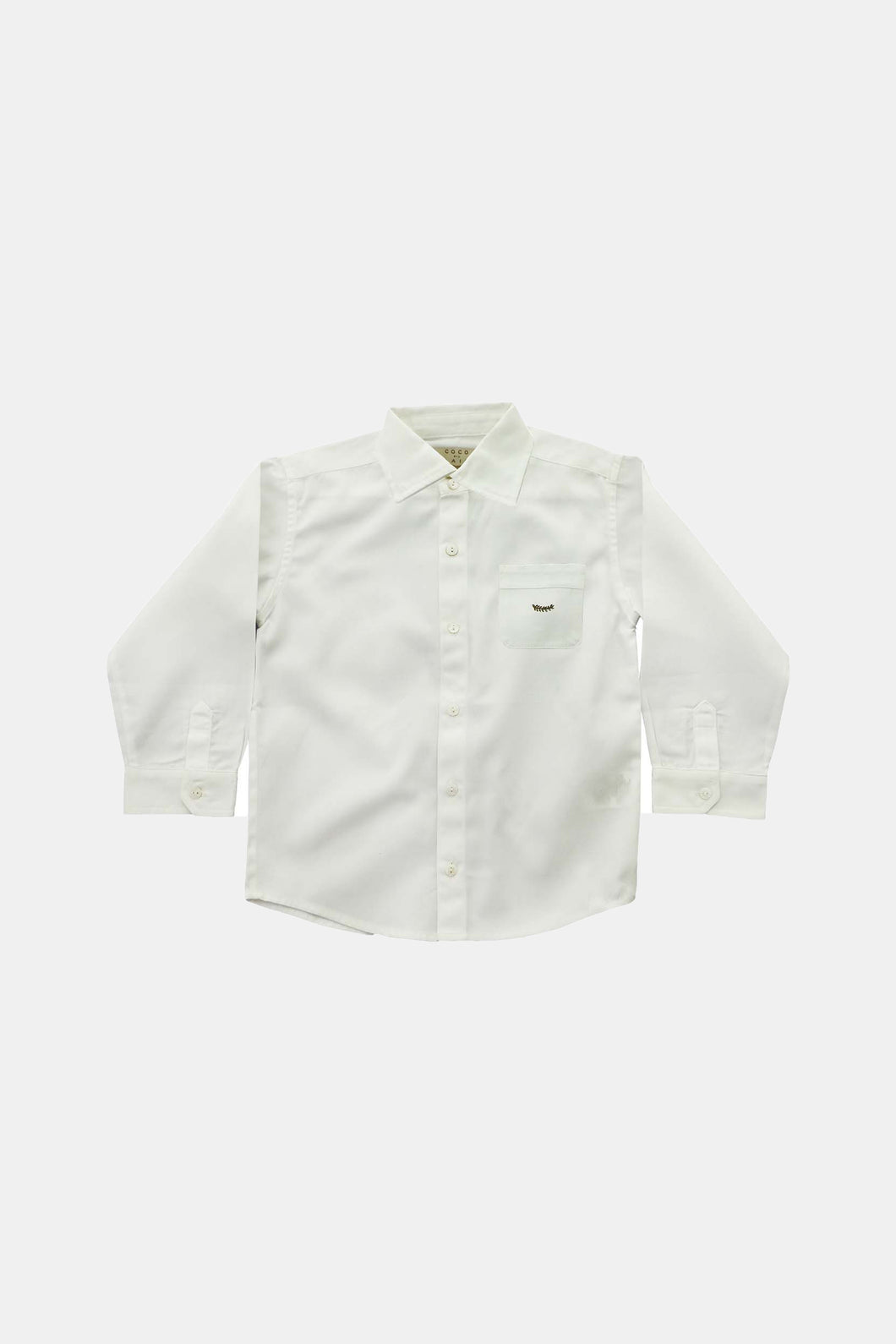 Camisa cuello pico blanca bebé