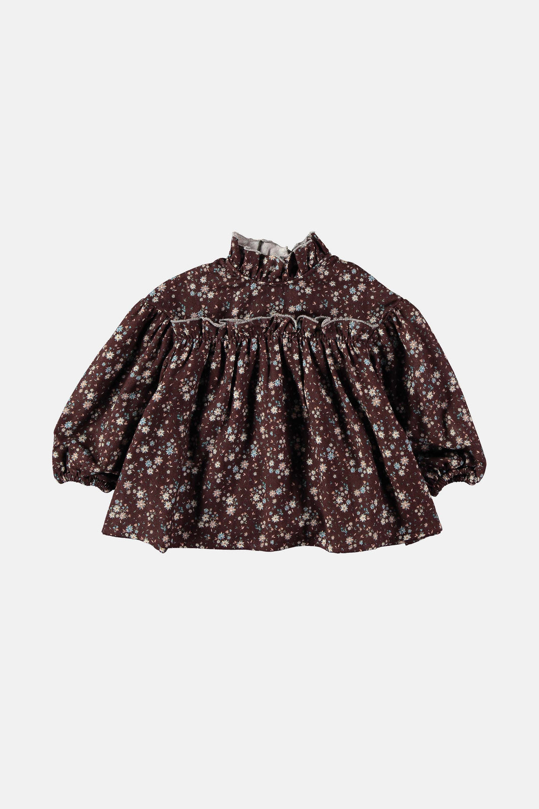 Coco Au Lait BABY BROWN FLOWERS BLOUSE  Brown Flowers