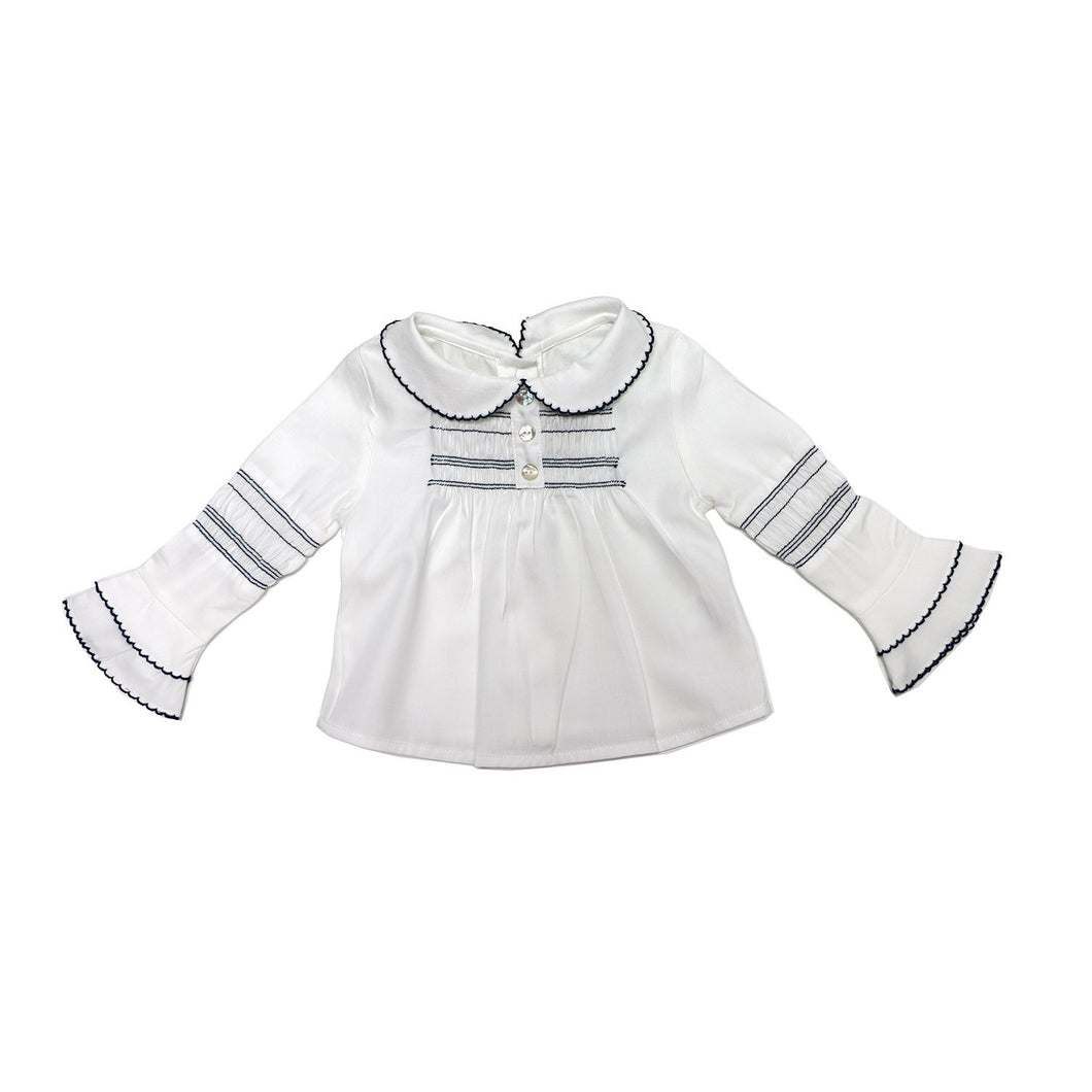 Blusa Crisantemo blanca para bebé